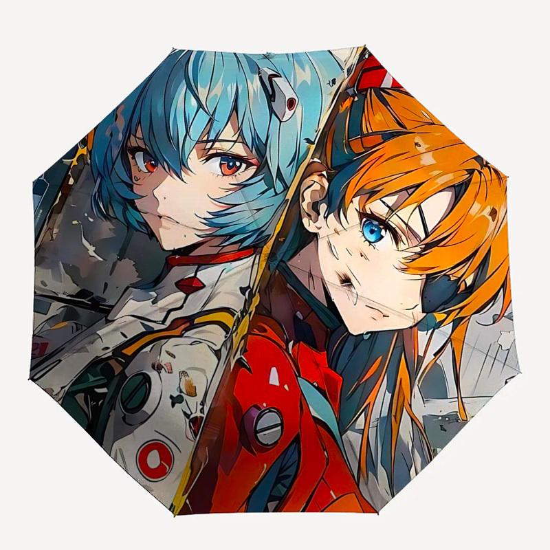 1pc Neon Genesis Evangelion Umbrella - Automatic Opening/Closing, Portable 3-Fold Design, 8-Bone Iron Frame, Outdoor Umbrella, Perfect Gift for Fans,