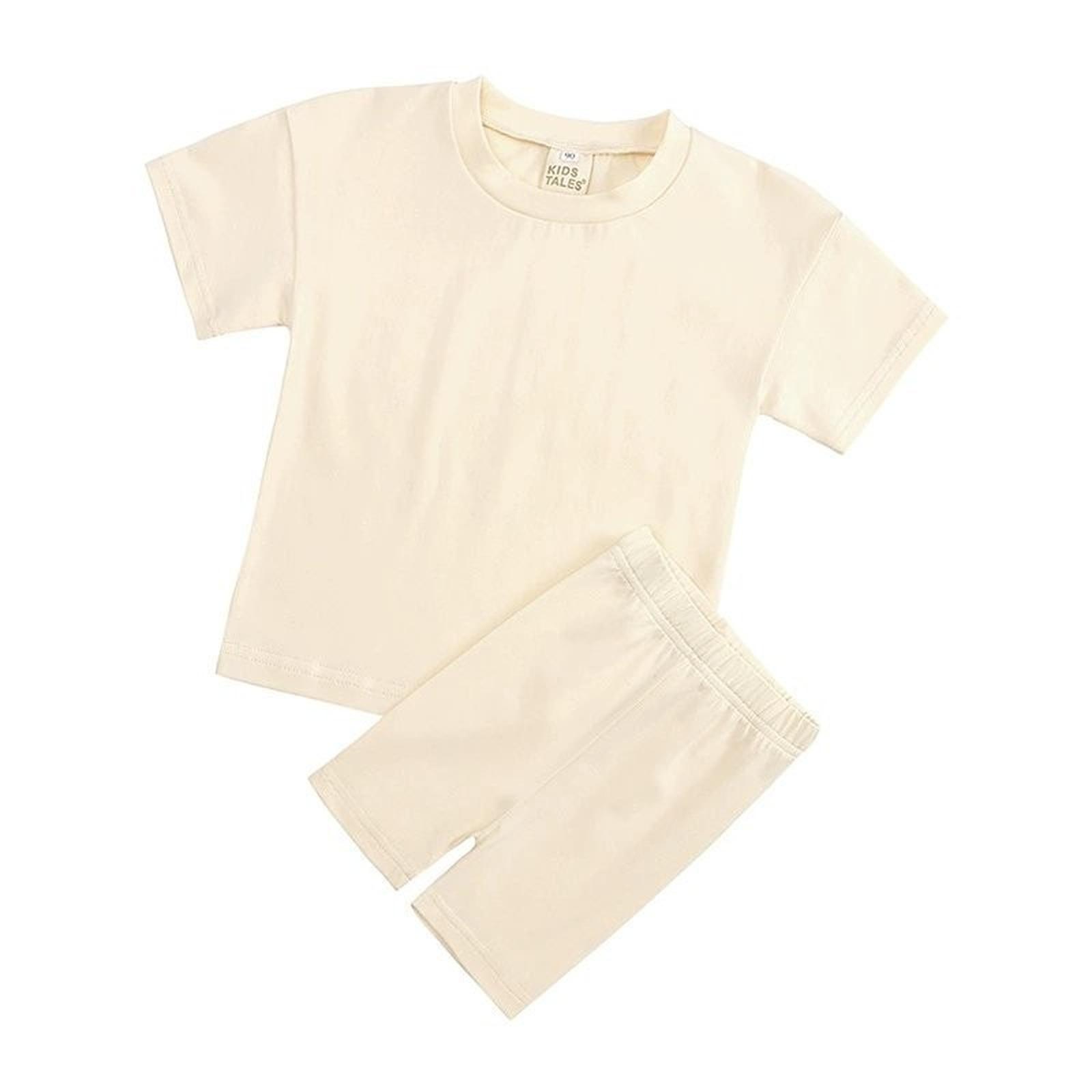 

Kids Comfortable Casual Outfit 2-Piece Set 100 бежевий