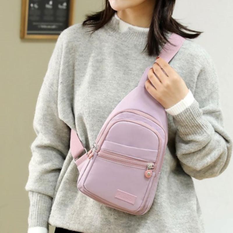 Chest Bag Women's Fashionable Small Backpack Large Capacity Versatile Shoulder Bag Portable Travel Chest Crossbody Bag Multi-layer Printed Armpit Bag