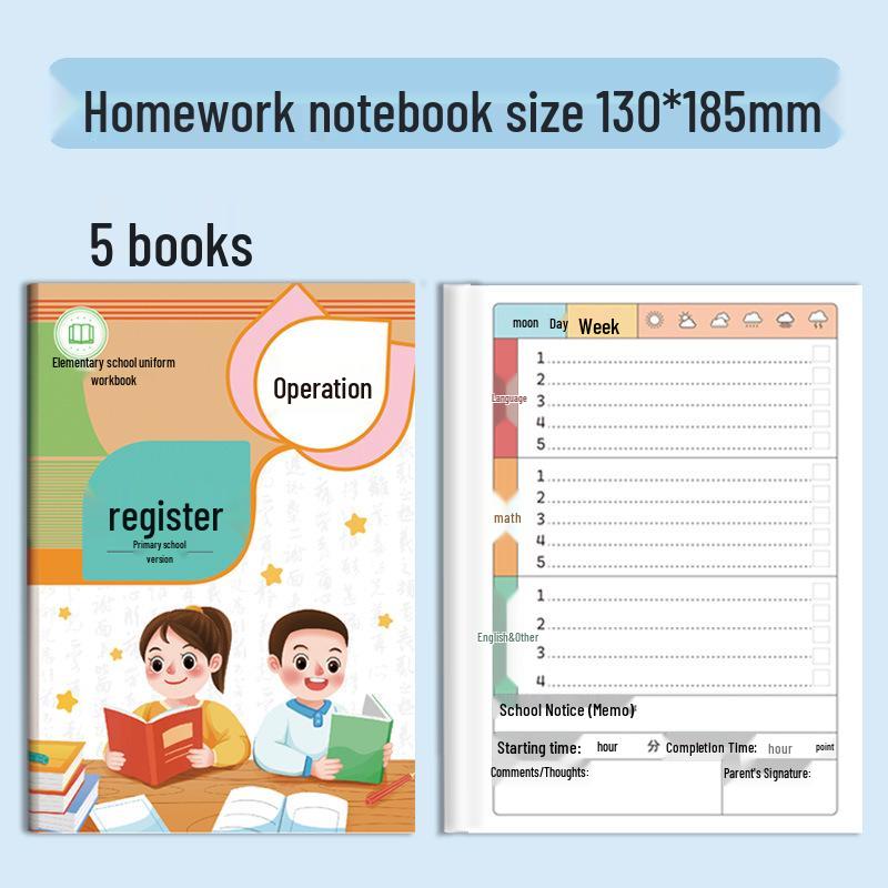 Hausaufgaben- und Unterrichtsnotizheft für Schüler