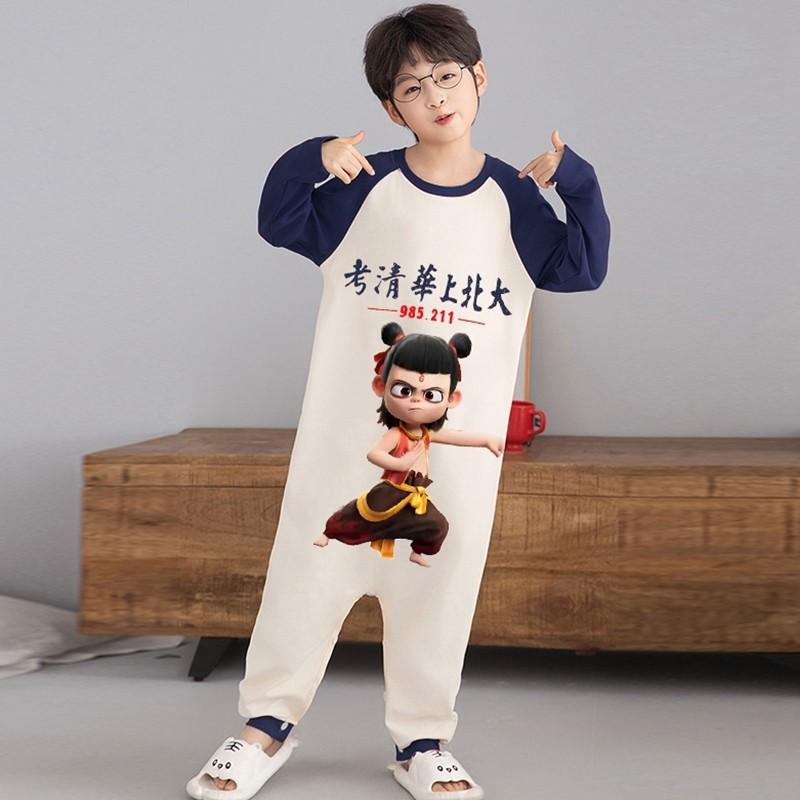 100% Cotton Kids Pajama Set One-Piece Sleepwear Boys Girls Toddler To Teen Warm Lightweight Nightwear