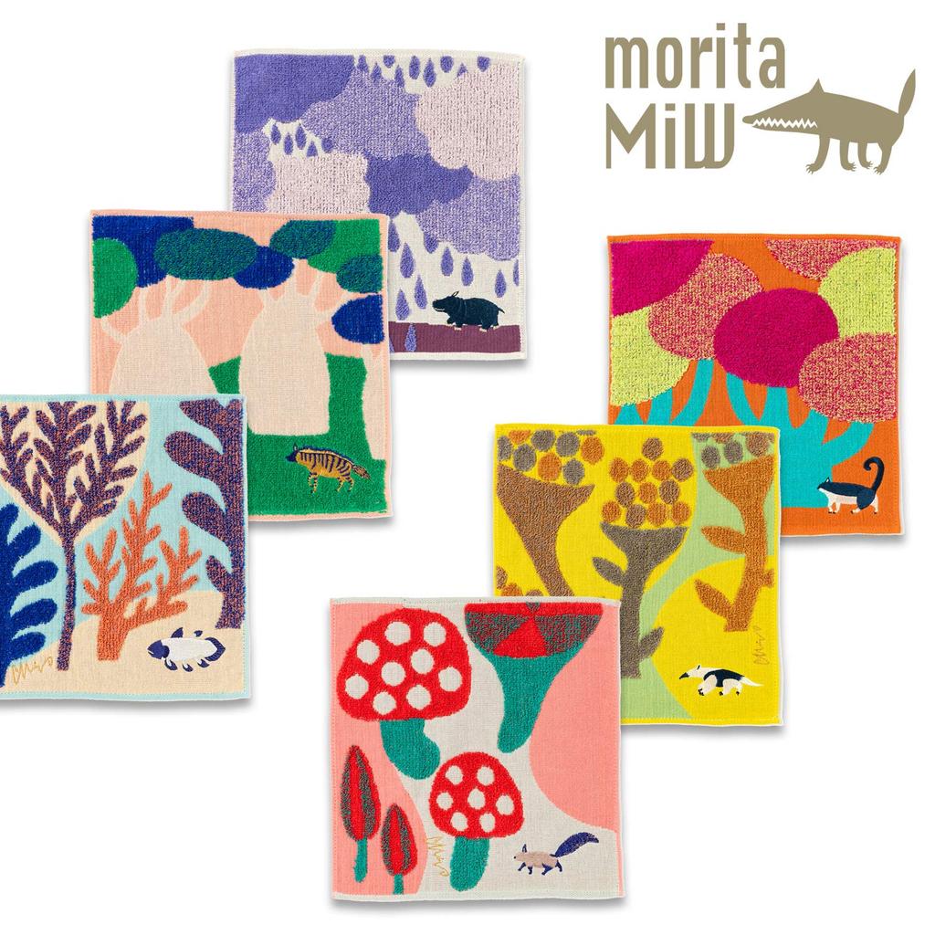 Kusunokibashi Monori Morita MiW Mulltuch 25x25cm Taschentuch, Katze, Orange, A-66649-86-OR,