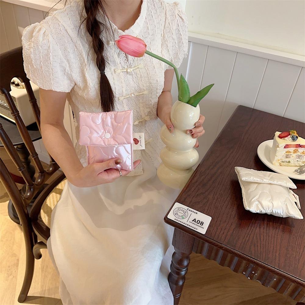 Pink Sanitary Pads Bag Data Cables Organizer Zero Wallet New Napkin Storage Bag