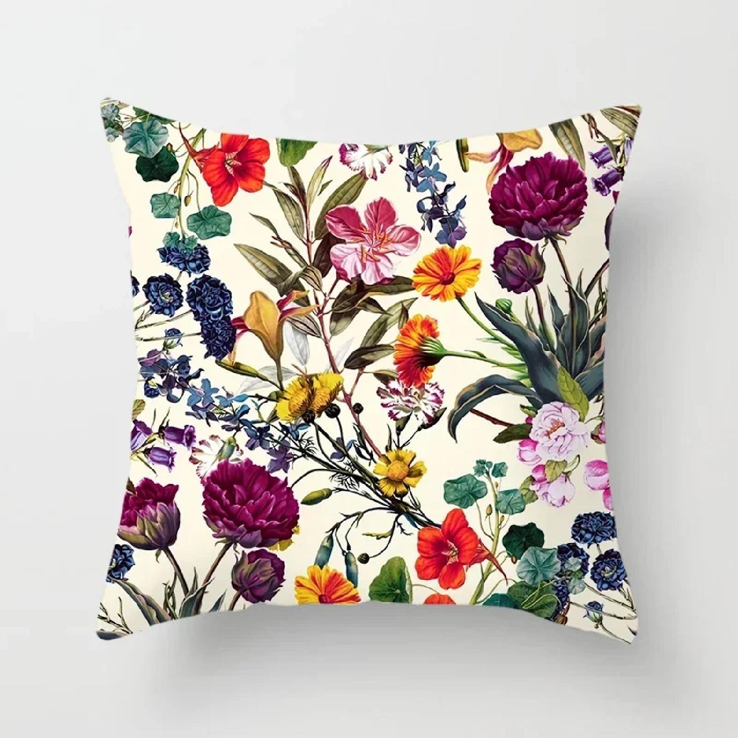 

Beautiful Flower Series Throw Pillow Gift Home Office Decoration Throw Pillow Bedroom Sofa Car Cushion ,(8) 66x66cm