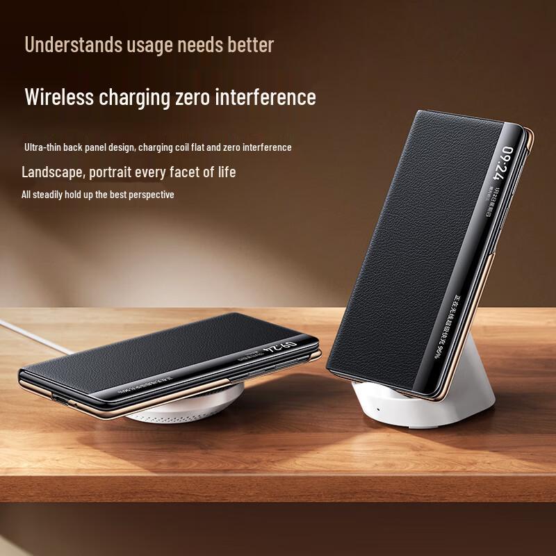 MOFI Huawei Mate X5 Genuine Leather Magnetic Flip Case with Invisible Wrist Strap