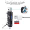 5 in 1 Type C OTG USB2.0 Multi Function Card Reader Memory Card Micro Memory Card Adapter(Black )