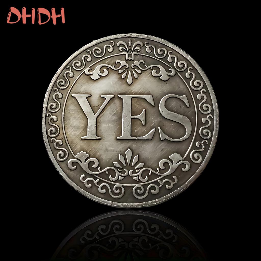 Vintage Metal Yes No Decision Coin Lucky Coin Desktop Decorative Metal Crafts Holiday Party Gifts