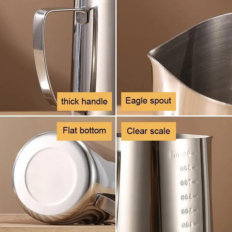 Xiaomi Urcică de spumare a laptelui din oțel inoxidabil Spumant de argint Recipient pentru cafea cu latte Cană de barista