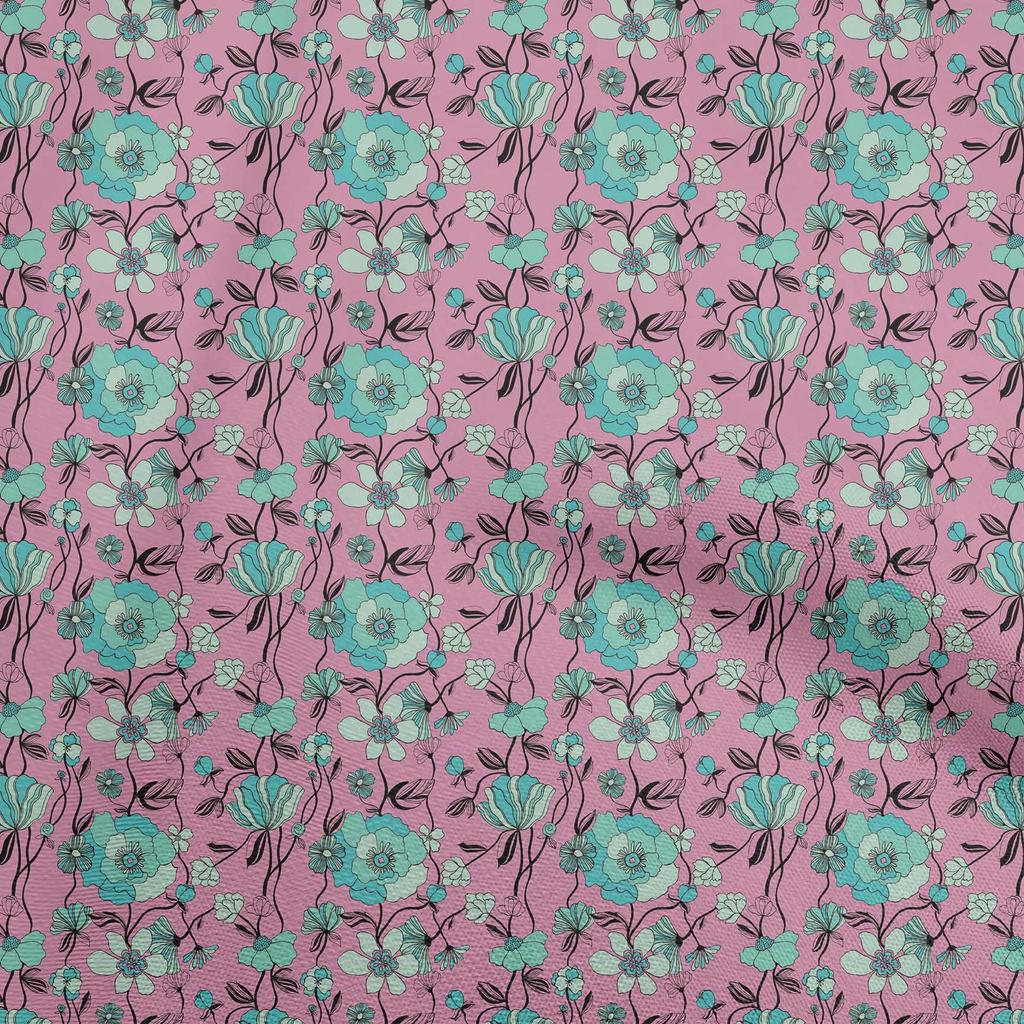 oneOone Cotton Flex Dusty Green Fabric Floral Quilting Supplies Print Sewing Fabric By The Yard 40 Inch
