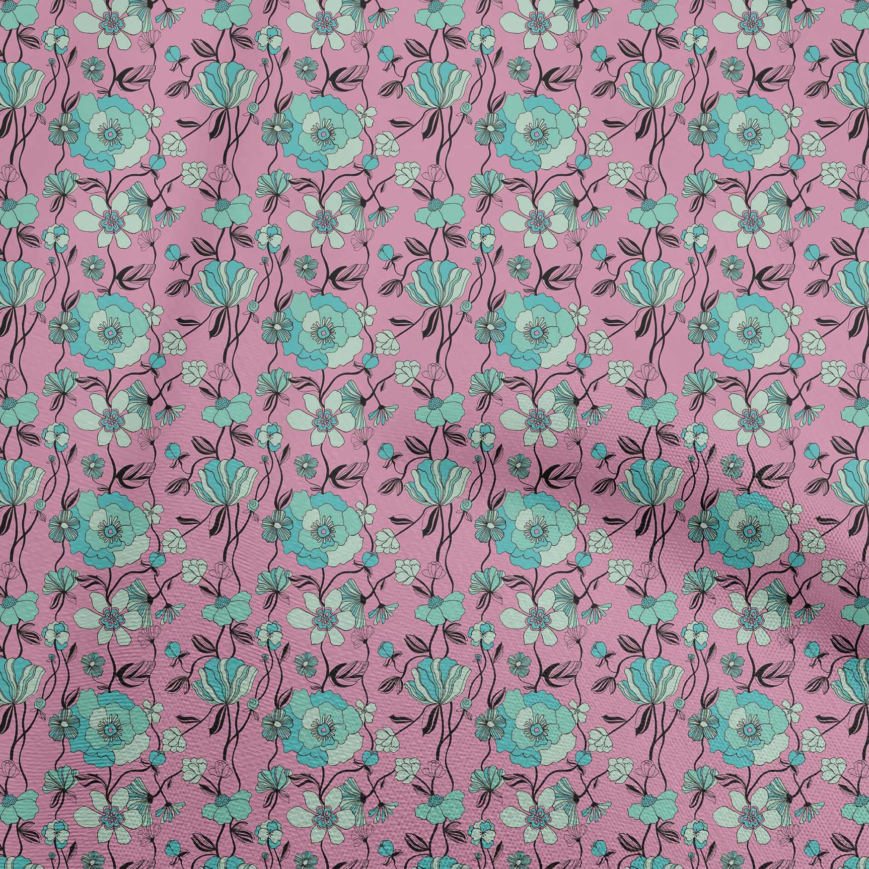 

oneOone Cotton Flex Dusty Green Fabric Floral Quilting Supplies Print Sewing Fabric By The Yard 40 Inch 42 Inch Wide - Viscose Chiffon рожевий
