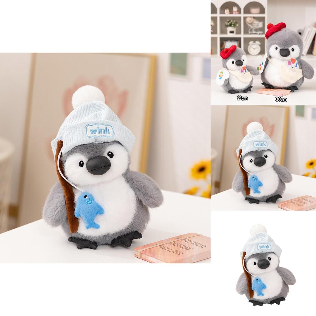 Cartoon Penguin Plush Toy With Polyester Fiber Filling For Childrens Gift And Room Decor