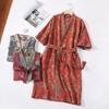 Pure Cotton Double Layer Gauze Bathrobe - Class A Spring/Summer, Thin, Water-Absorbent, Quick-Drying Yukata for Couples