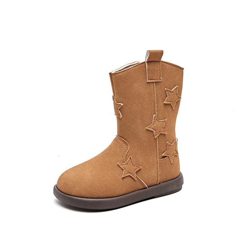 Girls Mid-calf Boots Autumn Winter New Versatile Children's Fashion Boots Chic Trend Kids Causal Boots Matte Leather Non-slip