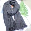 Clearance autumn and winter fashion new women's scarf literary cotton and linen rainbow strip scarf wholesale ins Korean version of thermal scarf