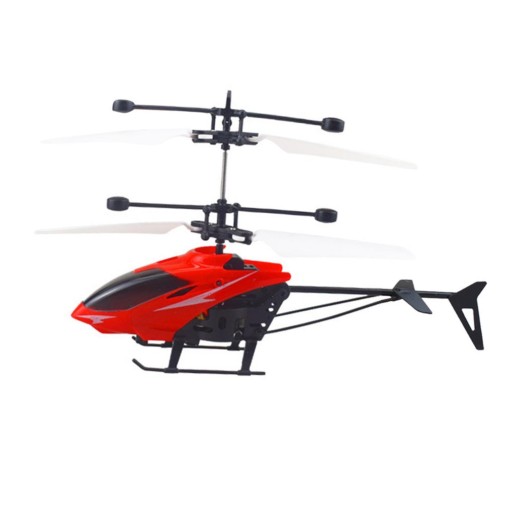 Induction Helicopter Toy for Beginners USB Charging Automatic Rise RC Aircraft Toy Flying Toy for Daily Play Red