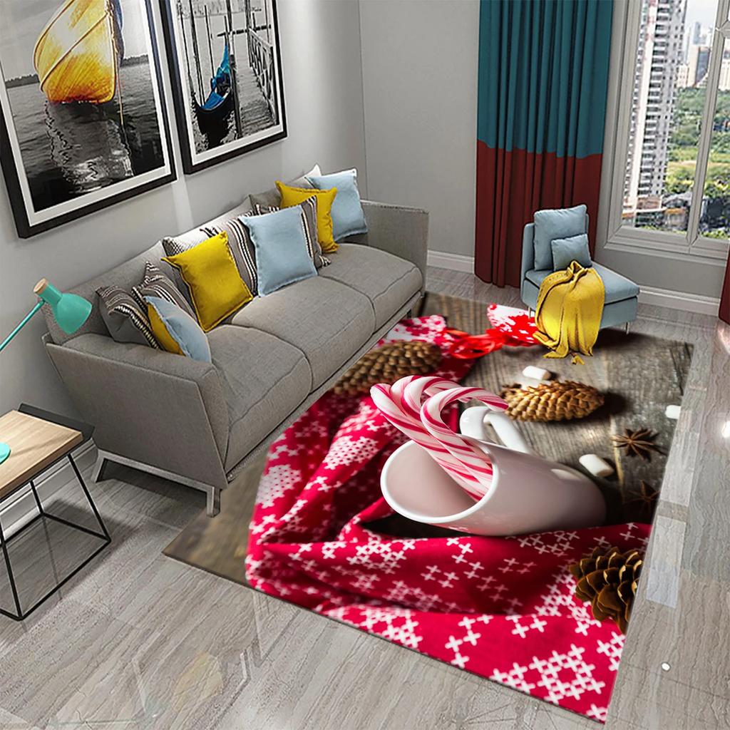 Christmas Cookies Carpet Gingerbread Man Rug Dessert Printed Rectangle Area Rugs Yoga Mats Bedroom Living Room Decor Door Mat