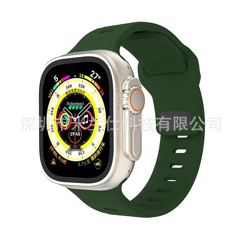 IWatch7 Diamantschnalle Horizontaler Streifen S9 Silikonarmband für Apple Watch 8/Ultra