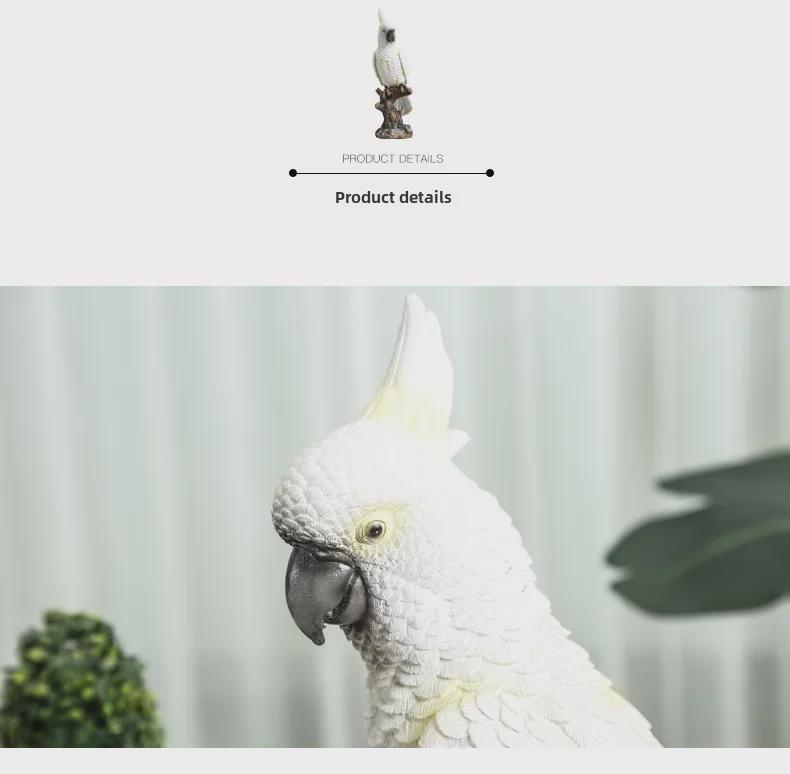 Nordic Resin Parrot Ornaments: Creative Bird Models for Garden, Living Room, Bookcase, or Desktop Decor