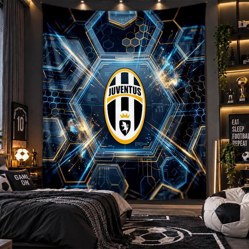 Arazzo da Appendere a Parete Tessuto Stampato Juventus FC per Soggiorno Camera da Letto Decorazione per la Casa