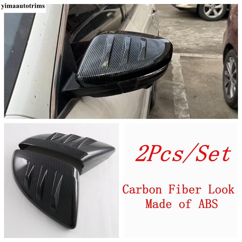 ABS Rearview Mirror / Door Handle Bowl / Fuel Tank Cap Cover Trim Carbon Fiber Accessories For MG HS / HS Plug-in - 2024