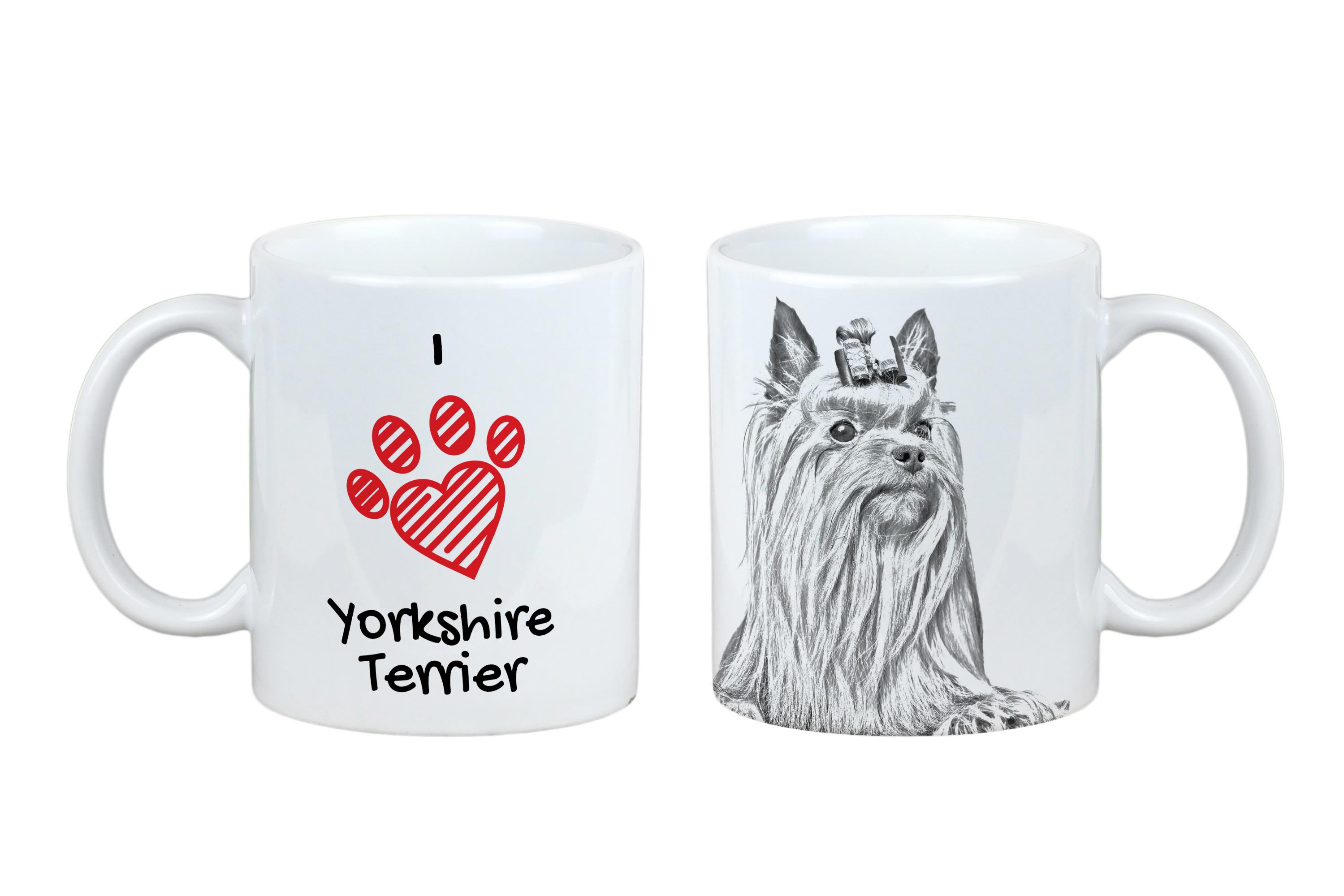 

Yorkshire Terrier, Yorkie - cup with a dog, cute cup with graphics, a gift with your photo from the Art-Dog brand білий