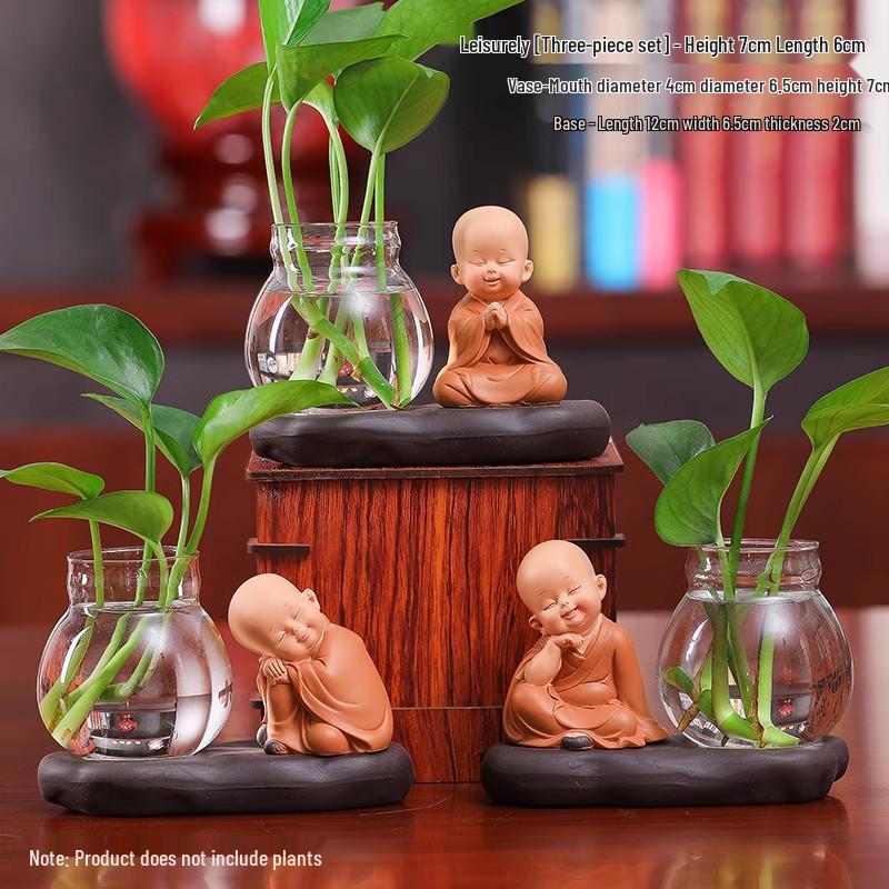 Little Monk Hydroponic Vase: Creative Home and Office Decor