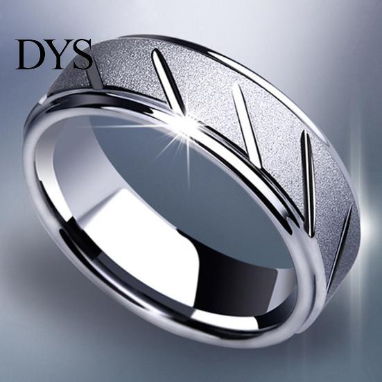 Men Fashion Matte Geometric Band Finger Ring Wedding Engagement Jewelry Gift