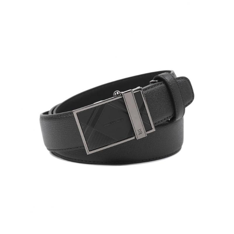 Daks Black Glossy Check Pattern Automatic Belt Bmg1acb1109k1