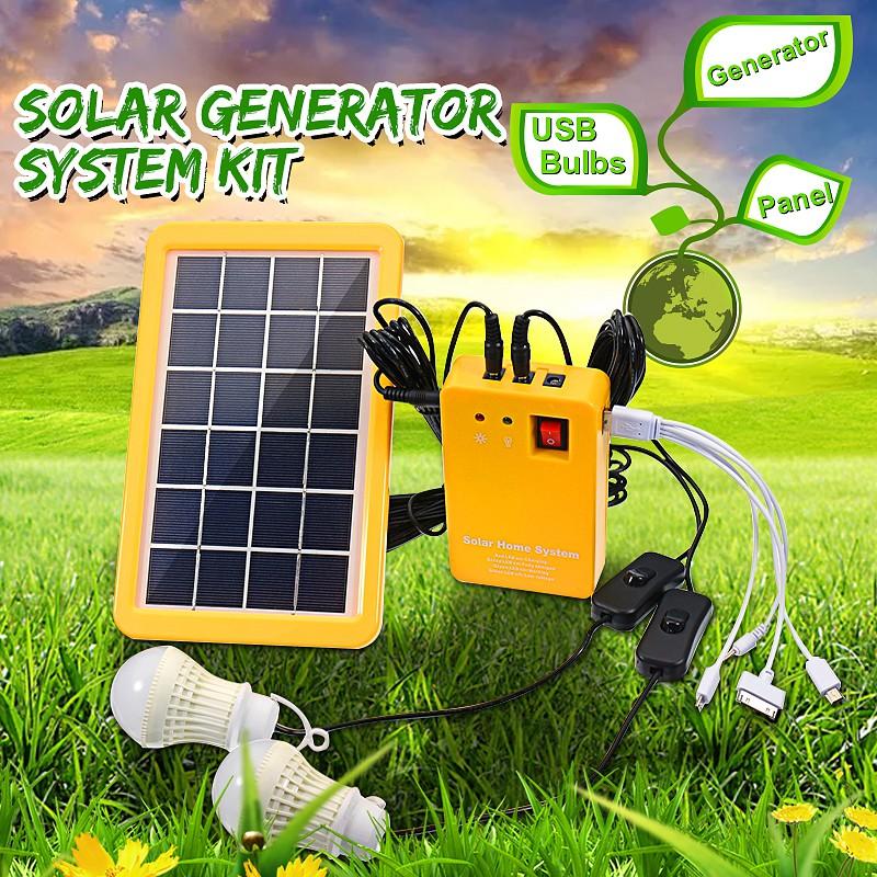 DC 12V LED Charging Light USB Charger Home Power Energy System Outdoor Garden Solar Power Panel Generator