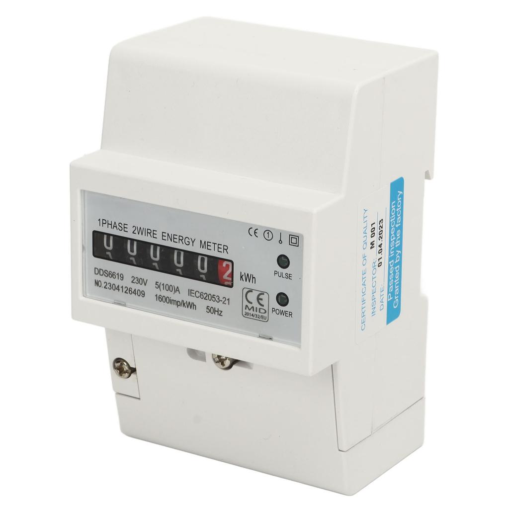 Stromzähler Einphasig DIN-Schiene Stromverbrauch Wattmeter Energiezähler Stromverbrauchsmonitor 230V 5(100)ZU
