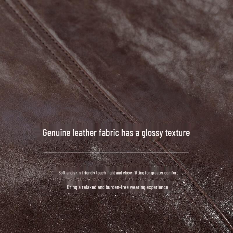 Bailuyu Motorcycle Style Genuine Leather Short Jacket