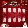 Christmas Themed Press on Nail Snowflake Nail Set Quick Application Manicure Nail Decoration for Parties 24 Pieces