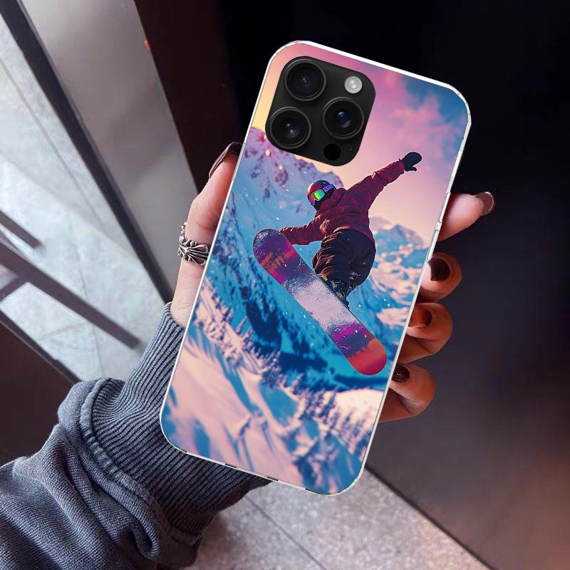 

Adventure Snowboarding Extreme Phone Case For iPhone 17 Air 16 15 Pro Max 14 Plus 13 Mini 12 11 Cover 7 8 SE Silicone Shell Prin iPhone 17 Air