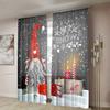 Set Of 2 Christmas Gnome Snowflake Candle Curtains Suitable Living Room Bedroom Kitchen Home Decoration Curtain Blackout For Great Made Polyester