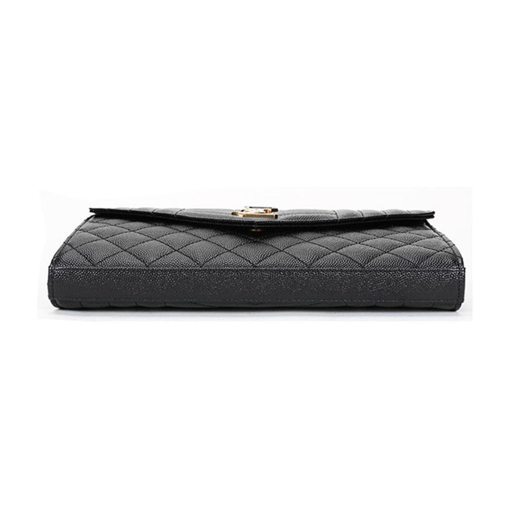 Saint Laurent Ysl Monogram Gold Logo Grainy Quilted Leather Chain Crossbody Bag Women Bags Black 620280BOW911000
