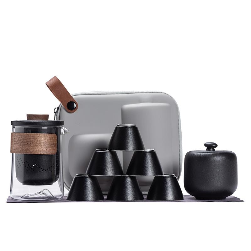 Travel Tea Set, Business Gift, Glass Outdoor Pot 2346 Ceramic Express Cup, Teapot