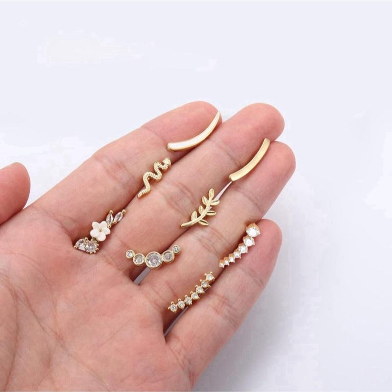 1Pc 16G Stainless Steel Screw Back Stud Earrings for Women Men, Fashion Cubic Zerconia Cartilage Conch Helix Ear Piercing Jewels