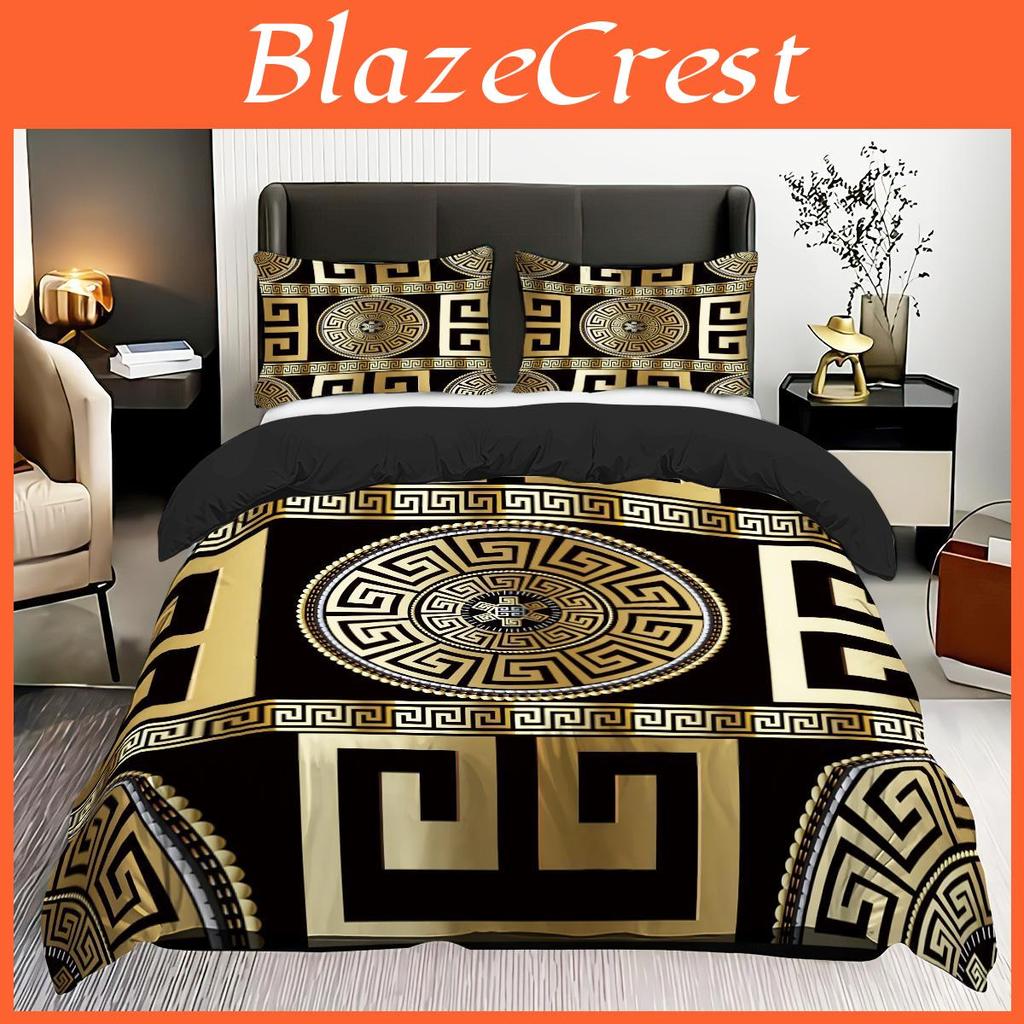 3pcs Cover Duvet Set King Size Vintage Geometric European Round Duvet Cover Soft Comfortable Bedding Set For Bedroomhotel