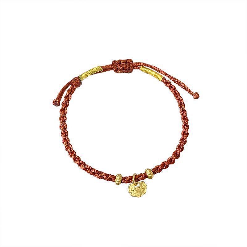 Timeless Locked Love: Red Rope Fu Bracelet for Women - Niche Design for Couples & Friends
