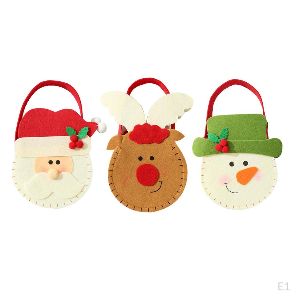 Wrap Bags W/Handle Santa/Snowman/Deer for Christams Party Supply