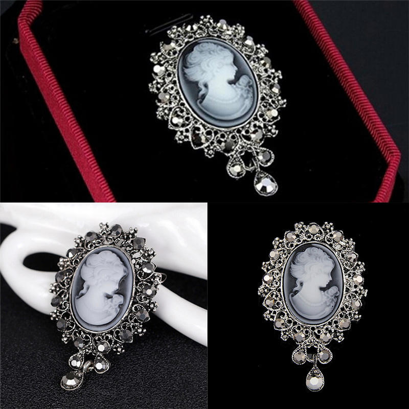 Vintage Cameo Victorian Style  Wedding Party Women Pendant Brooch Pin