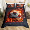 Reißverschluss mit Fußball-Bettbezug, Vollgröße, Fußball-Sport-Bettwäsche-Set, Jungen, Teenager, Ballspiel-Deckenbezug, Blauer Bettdeckenbezug, 3 Teile