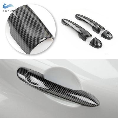 Carbon Fiber Style Exterior Door Handle Covers Trim For Renault Clio IV Clio 4 Lutecia 2012 2013 2014 2015 2016 2017