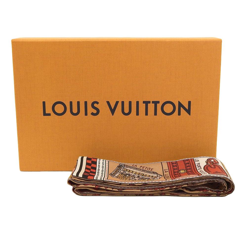 LOUIS VUITTON Bando BB scarf M70856 Judrui Brown / red silk Women Used