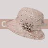 2025 Summer Fashion Embroidered Wide Brim Sun Hat for Middle-Aged & Elderly Women