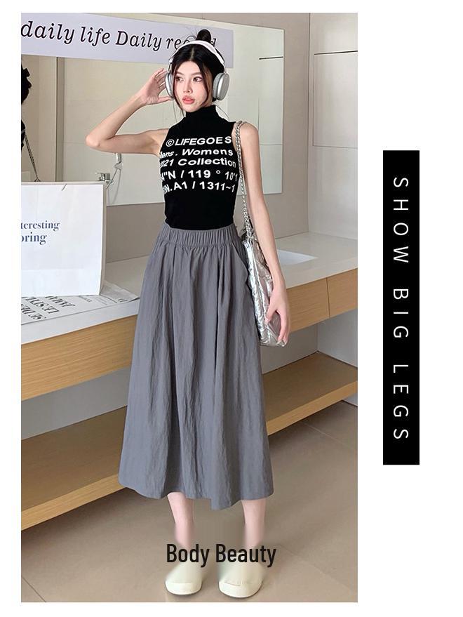 Women's Retro Pleated Mid-Length Skirt - Summer/Autumn Yamamoto Style