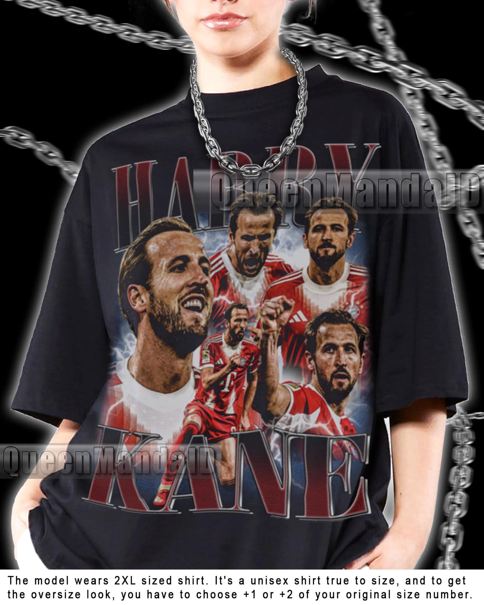 Harry Kane 90s Retro Soccer Fan T-Shirt, Unisex Bootleg Style Tee KUS97 S