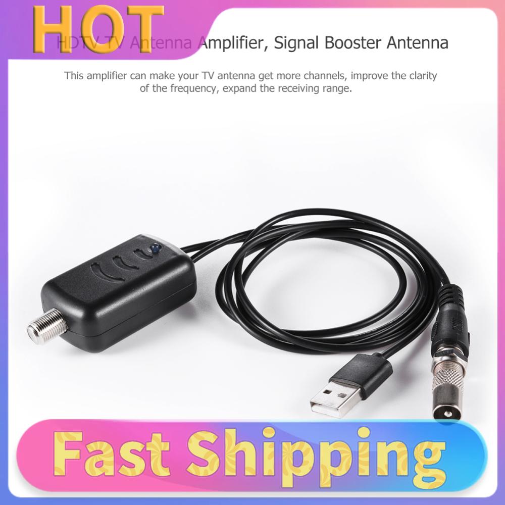 HDTV-Verstärker Rauscharm Indoor HD Digital-TV-Antennenverstärker Einfache Installation 25dB Hoher Gewinn Adapter mit USB-Stromversorgung