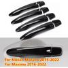 4X Black Exterior Side Door Handle Cover Trim For Nissan Murano Maxima 2016-