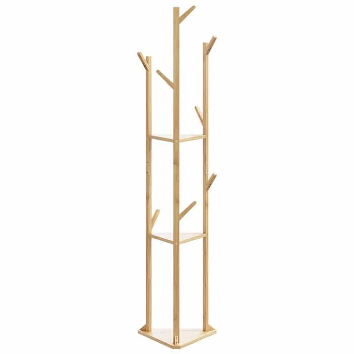 VidaXL Coat Rack with Hooks and Shelves 39x33x166 Cm Bamboo, Clothes Rack, Garment Stand, Clothes Rack with 4008917